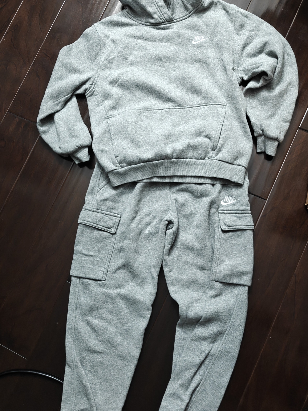 Nike Kids Heather Grey Cargo  Sweatpants & Hoodie